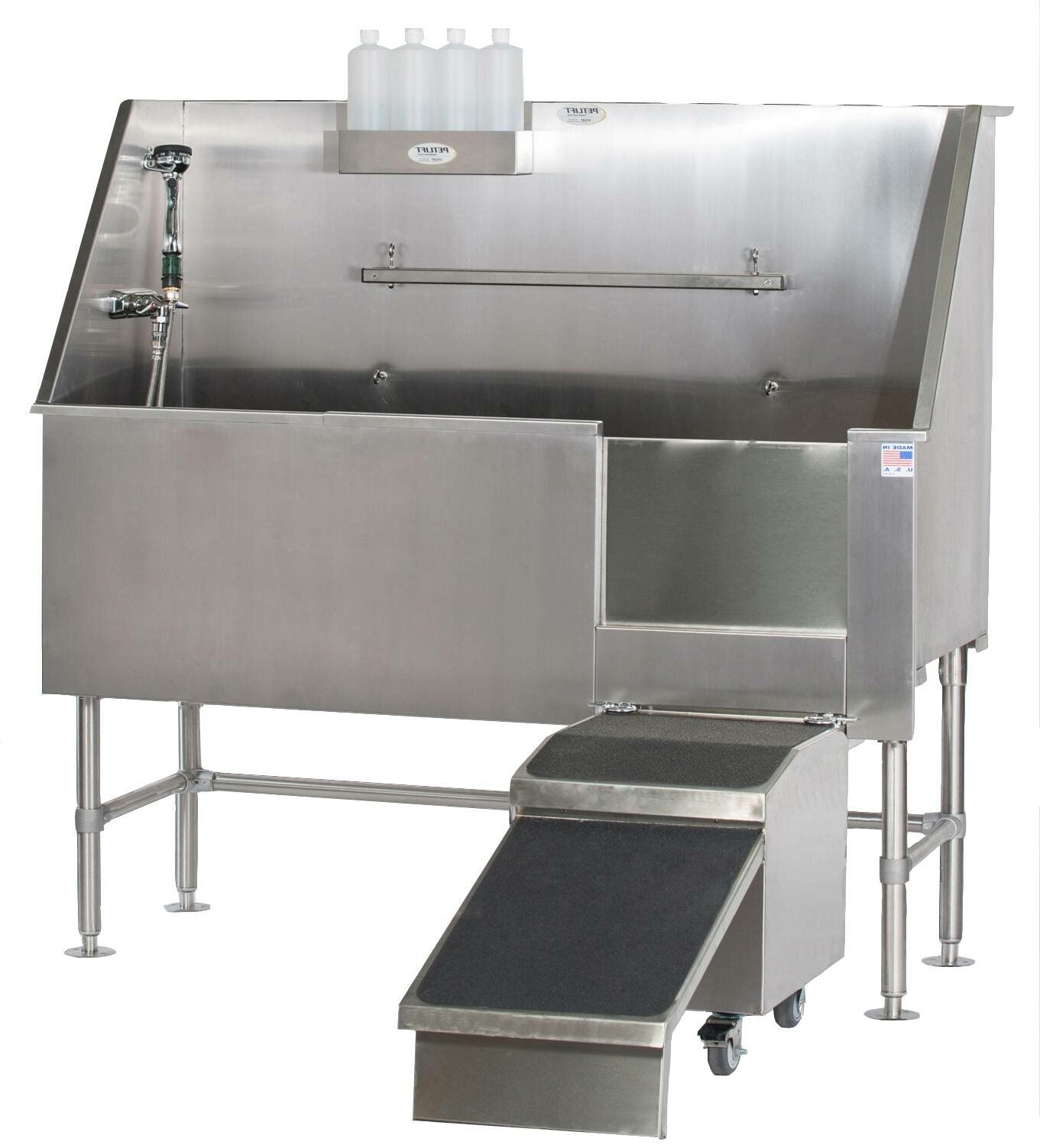 Aqua Quest Stainless Steel Walk-In Dog Grooming Bath Tub 48"-Bath Tubs-Pet's Choice Supply