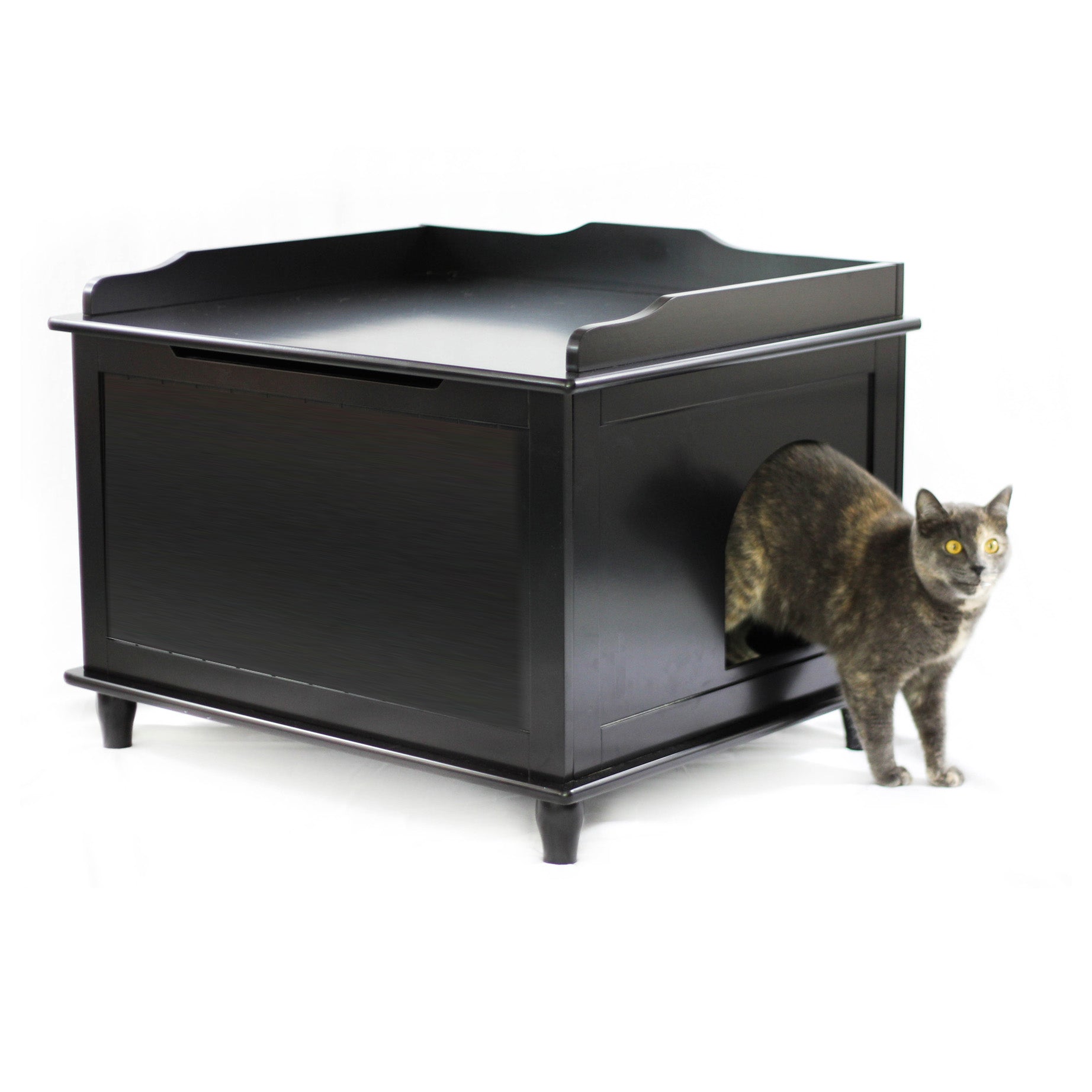 Designer Pet Products Jumbo Catbox Litter Box Enclosure in Black
