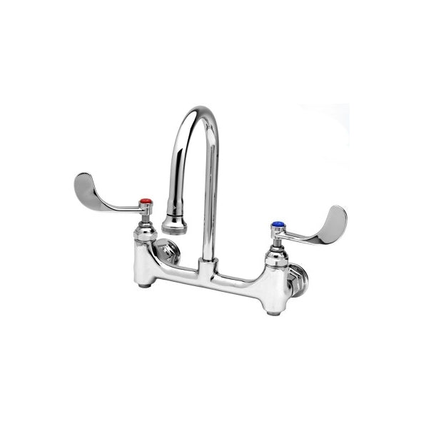 T&S 8" Wall Mount Faucet Base w/Gooseneck Arm-Pet's Choice Supply