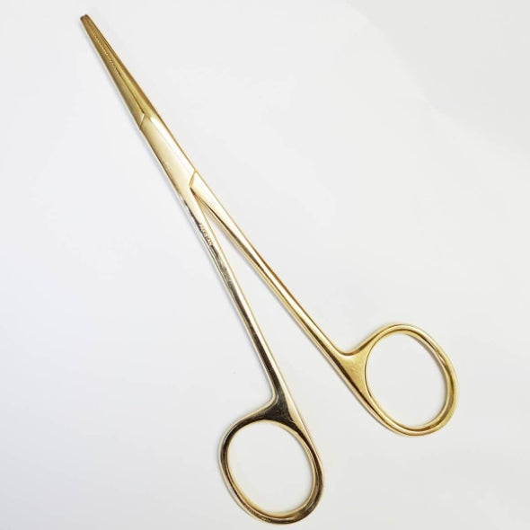 AAronco 5.5" Straight No Lock Gold Hairmostat-Pet's Choice Supply