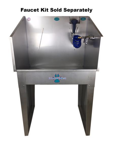 ***Groomer's Best Stainless Steel Standard ADA Compliant Small Dog Grooming Bath Mini Tub-Pet's Choice Supply
