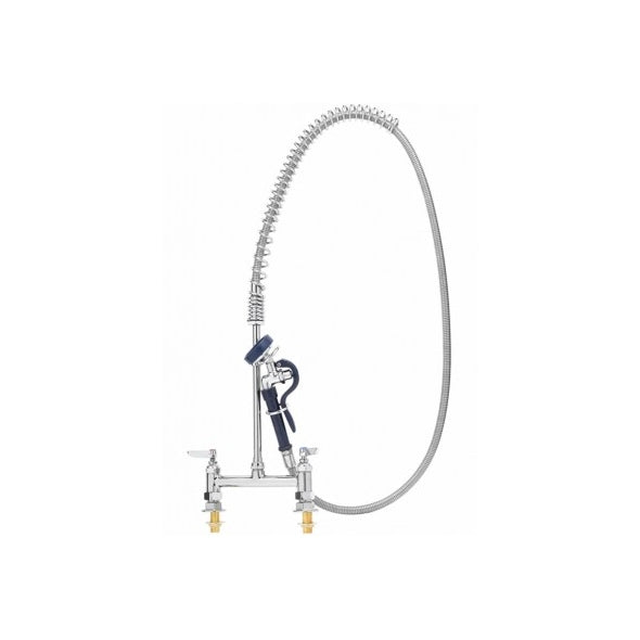 T&S 8" Deck Mount Faucet, 12" Riser, Hose, Angled Sprayer-Pet's Choice Supply