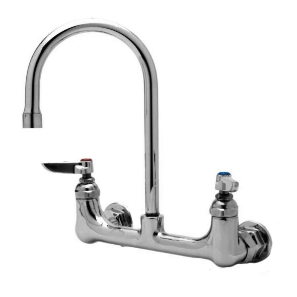 T&S 8" Wall Mount Swivel Gooseneck Faucet-Pet's Choice Supply