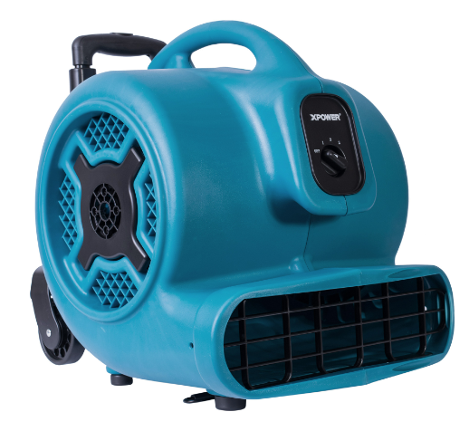 XPOWER X-830H 1 HP Air Mover w/ Telescopic Handle & Wheels-Air Mover-Pet's Choice Supply