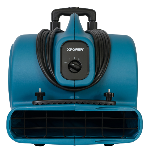 XPOWER P-630HC 1/2 HP Air Mover w/ Telescopic Handle & Wheels & Carpet Clamp