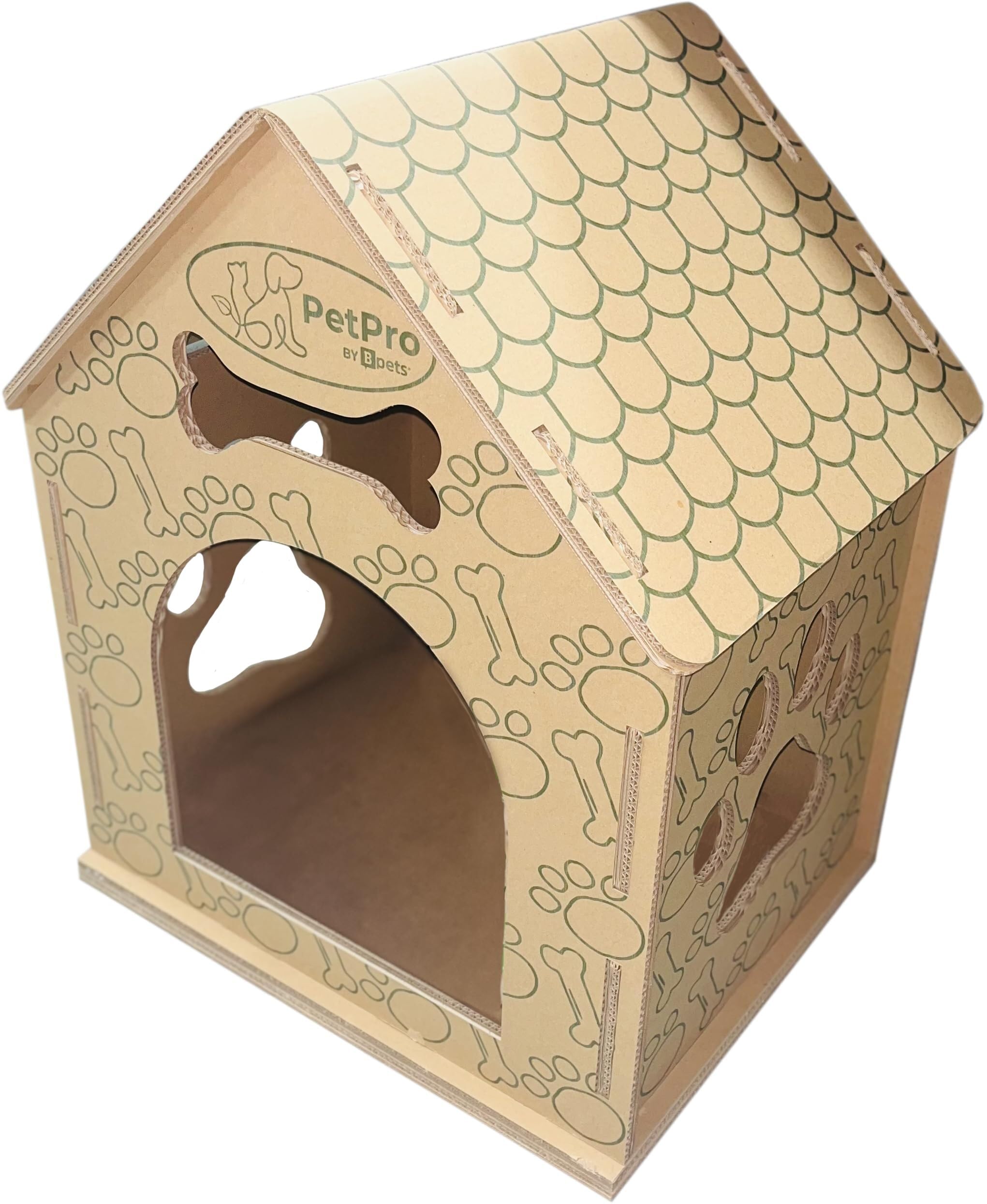 Cardboard Large Dog House,Dog House Indoor, Modern Crate Alternative, Sustainable Shelter for Large Dogs, Easy Assembly Dog House (No Plush Bed Included).