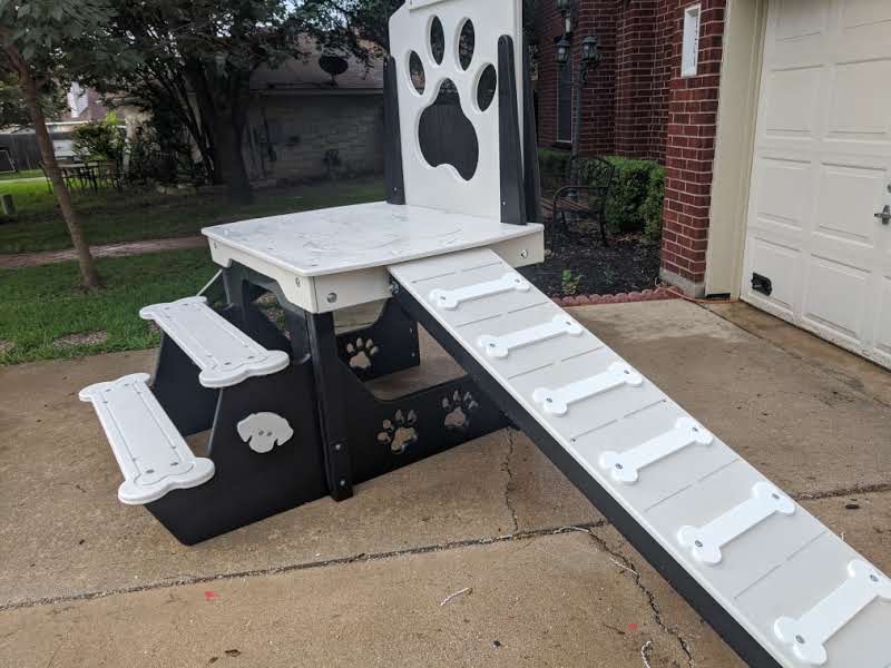 Puppy Scapes HDPE - Hi Density Polyethylene Double Ramp w/Paw Print