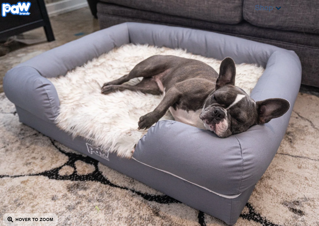 Paw Brands PupLounge™ Memory Foam Bolster Bed & Topper