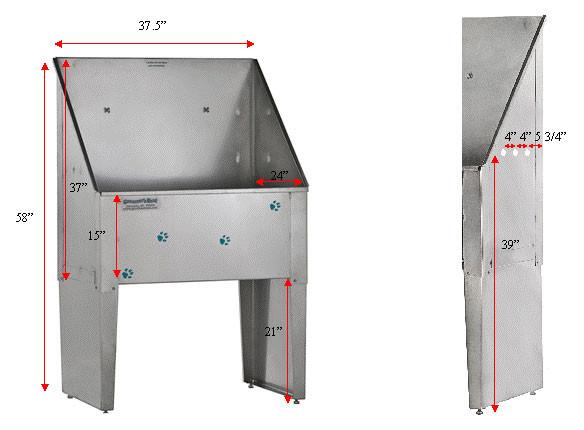 Groomer's Best Stainless Steel Dog Grooming Bath Tub