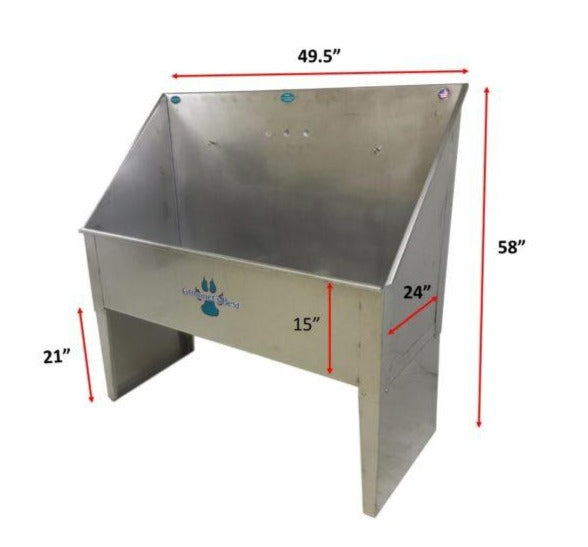 Groomer's Best Stainless Steel Dog Grooming Bath Tub