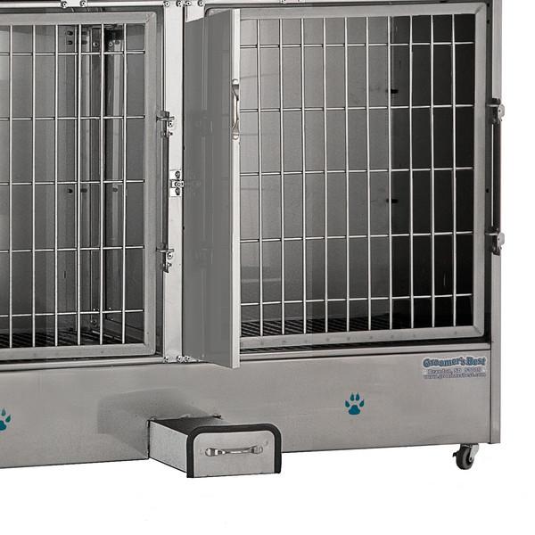 Groomer's Best Stainless Steel Multiple Unit Cage Bank - 9 Units