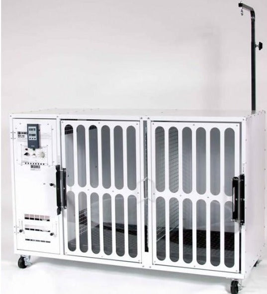 Edemco F500 Double Dog Dryer Cage with Floor Grill and Grooming Arm