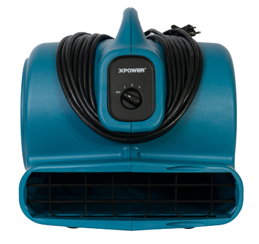 XPOWER P-600A 1/3 HP Large Industrial Floor Fan, Air Mover with Build-in Power Outlets