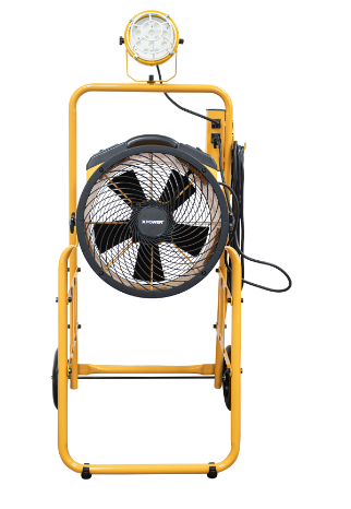 XPOWER FA-300K6 warehouse/dock cooling fan kit, L-30 LED spotlight, and 300T mobile trolley