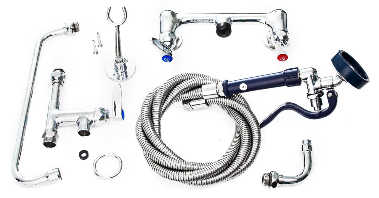 Shor-Line Wall Mount Faucet & Stainless Steel Hose-Grooming Tub Parts-Pet's Choice Supply