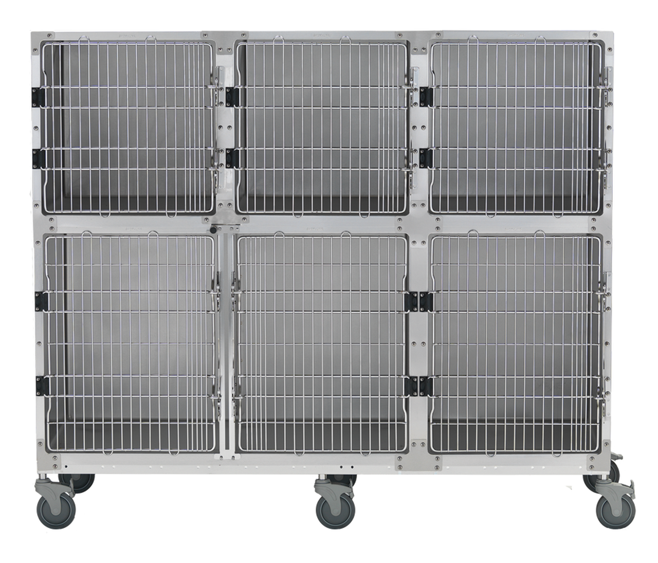 Shor-Line 6' Cage Assembly, Stainless Steel - Option C-Grooming Cage Bank-Pet's Choice Supply