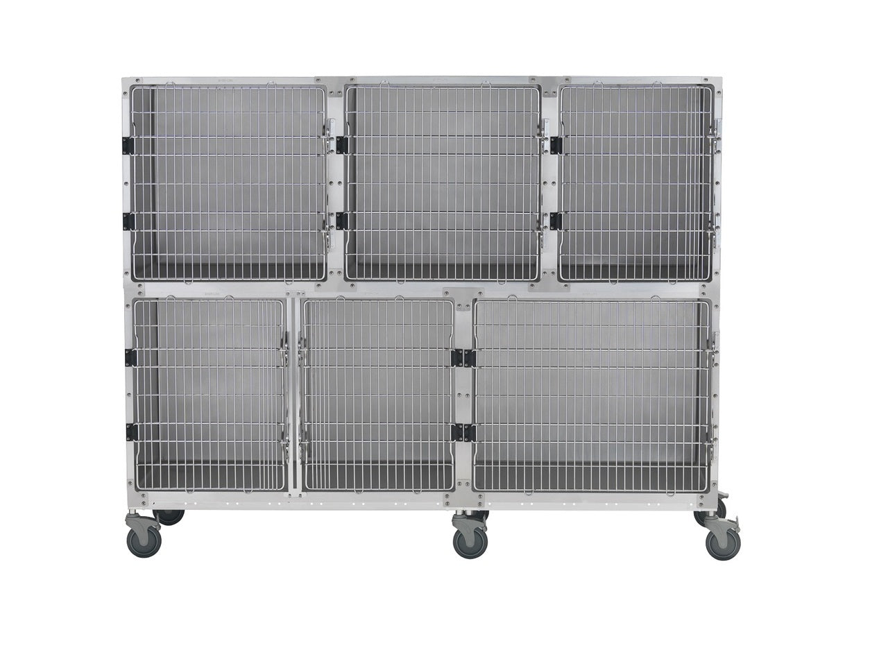Shor-Line 7' Cage Assembly, Stainless Steel - Option A-Grooming Cage Bank-Pet's Choice Supply