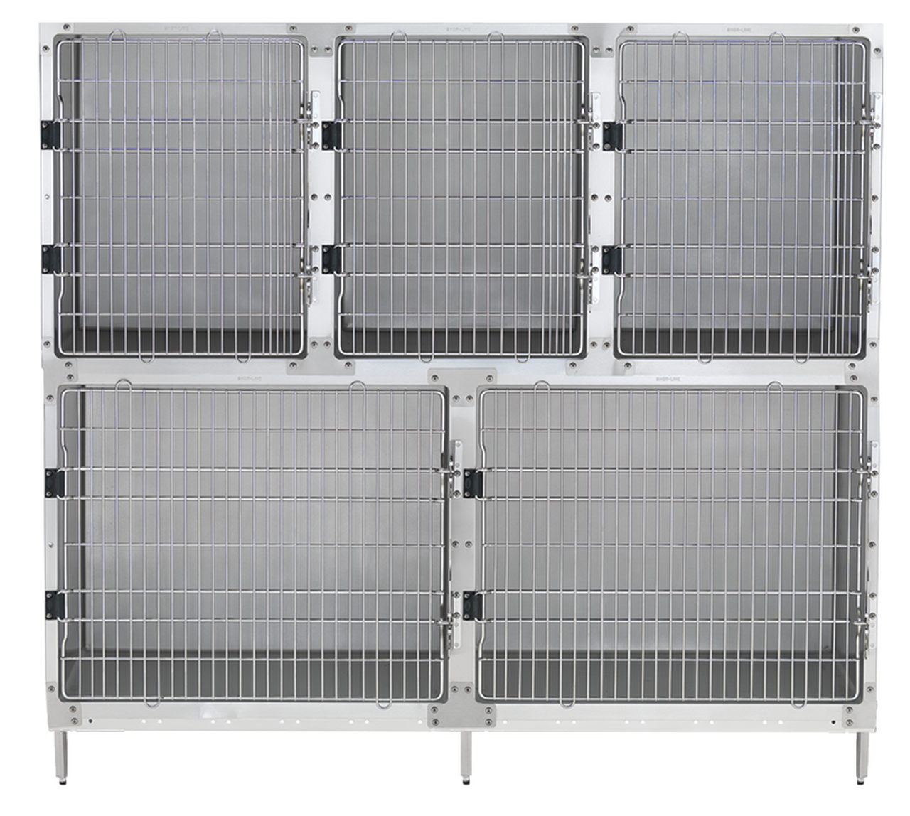 Shor-Line 6' Cage Assembly, Stainless Steel - Option A-Grooming Cage Bank-Pet's Choice Supply