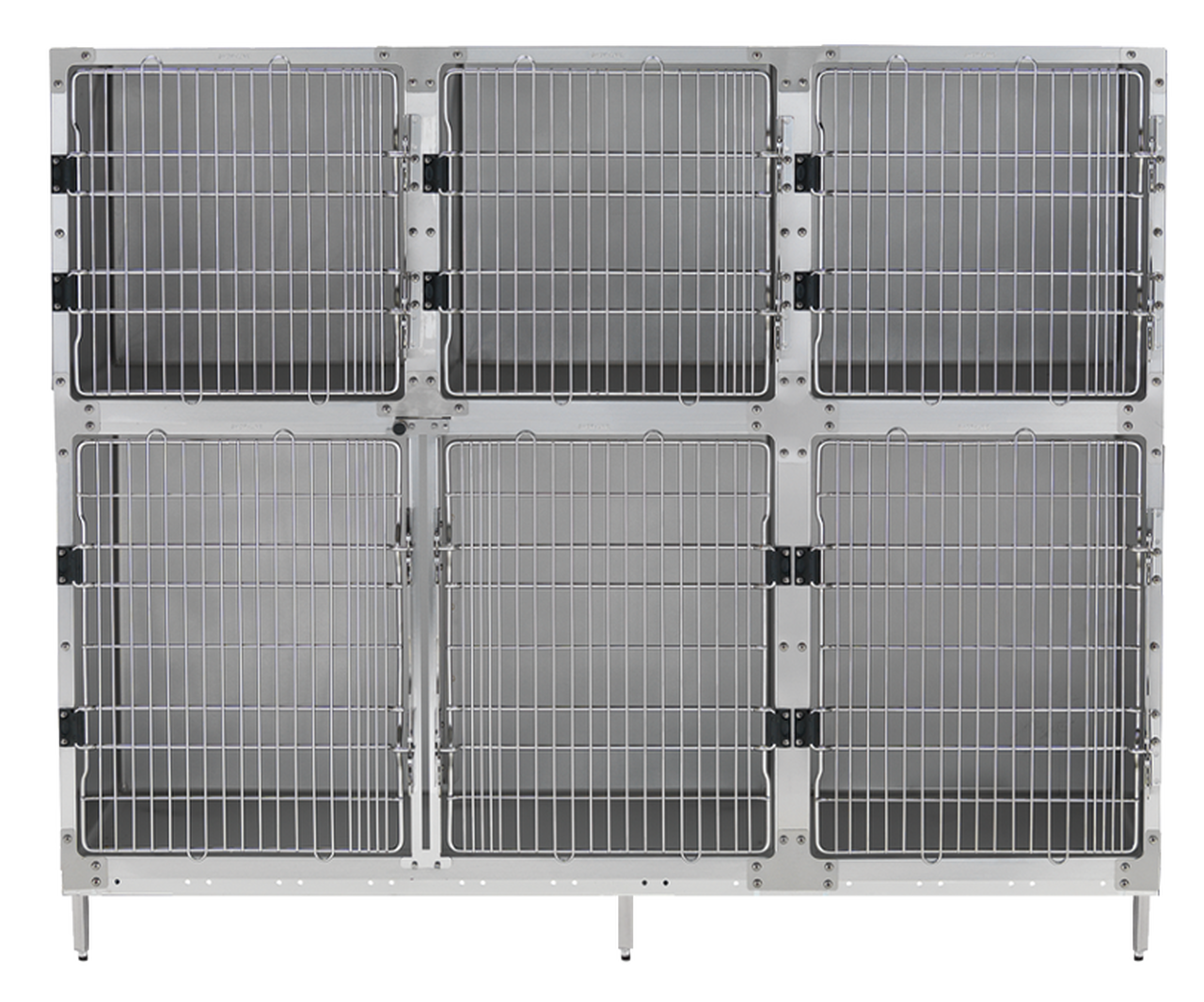 Shor-Line 6' Cage Assembly, Stainless Steel - Option C-Grooming Cage Bank-Pet's Choice Supply