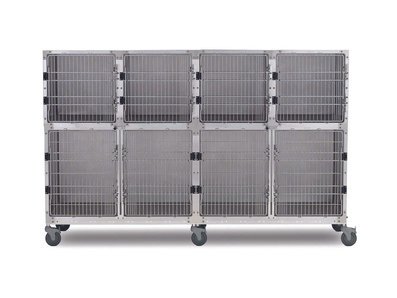 Shor-Line 8' Cage Assembly, Stainless Steel - Option B-Grooming Cage Bank-Pet's Choice Supply