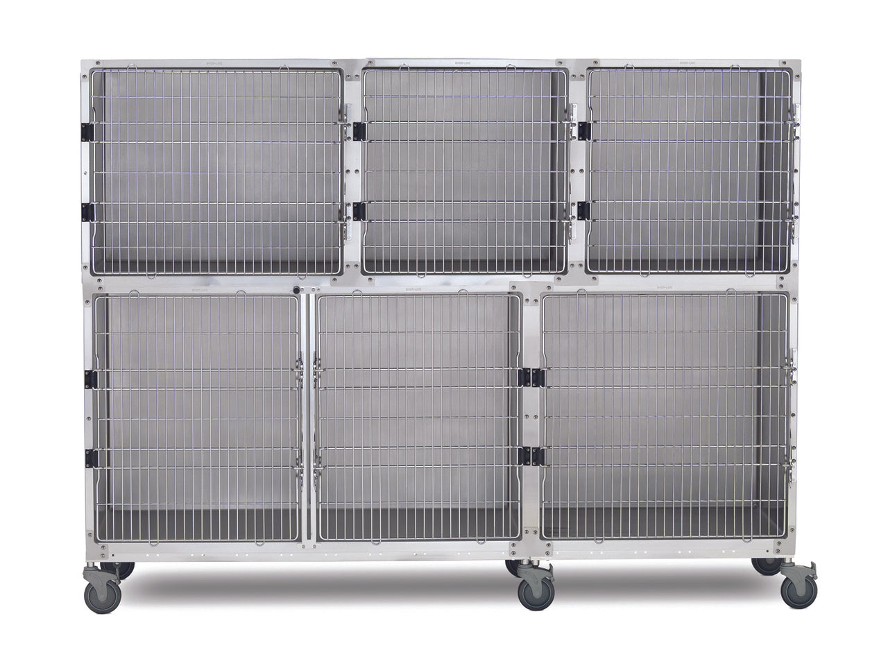 Shor-Line 8' Cage Assembly, Stainless Steel - Option D-Grooming Cage Bank-Pet's Choice Supply