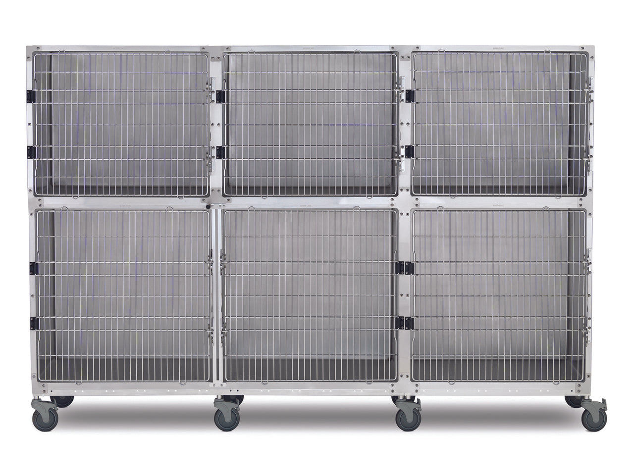 Shor-Line 9' Cage Assembly, Stainless Steel - Option A-Grooming Cage Bank-Pet's Choice Supply