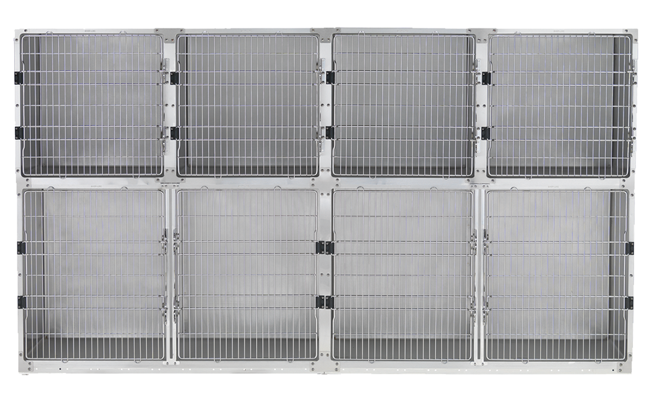 Shor-Line 10' Cage Assembly, Stainless Steel - Option A-Grooming Cage Bank-Pet's Choice Supply