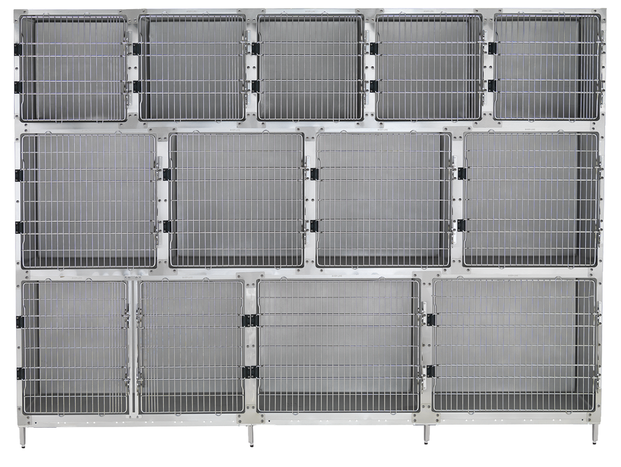 Shor-Line 10' Cage Assembly, Stainless Steel - Option C-Grooming Cage Bank-Pet's Choice Supply
