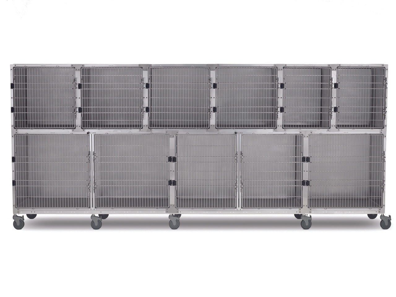 Shor-Line 14' Cage Assembly, Stainless Steel - Option A-Grooming Cage Bank-Pet's Choice Supply