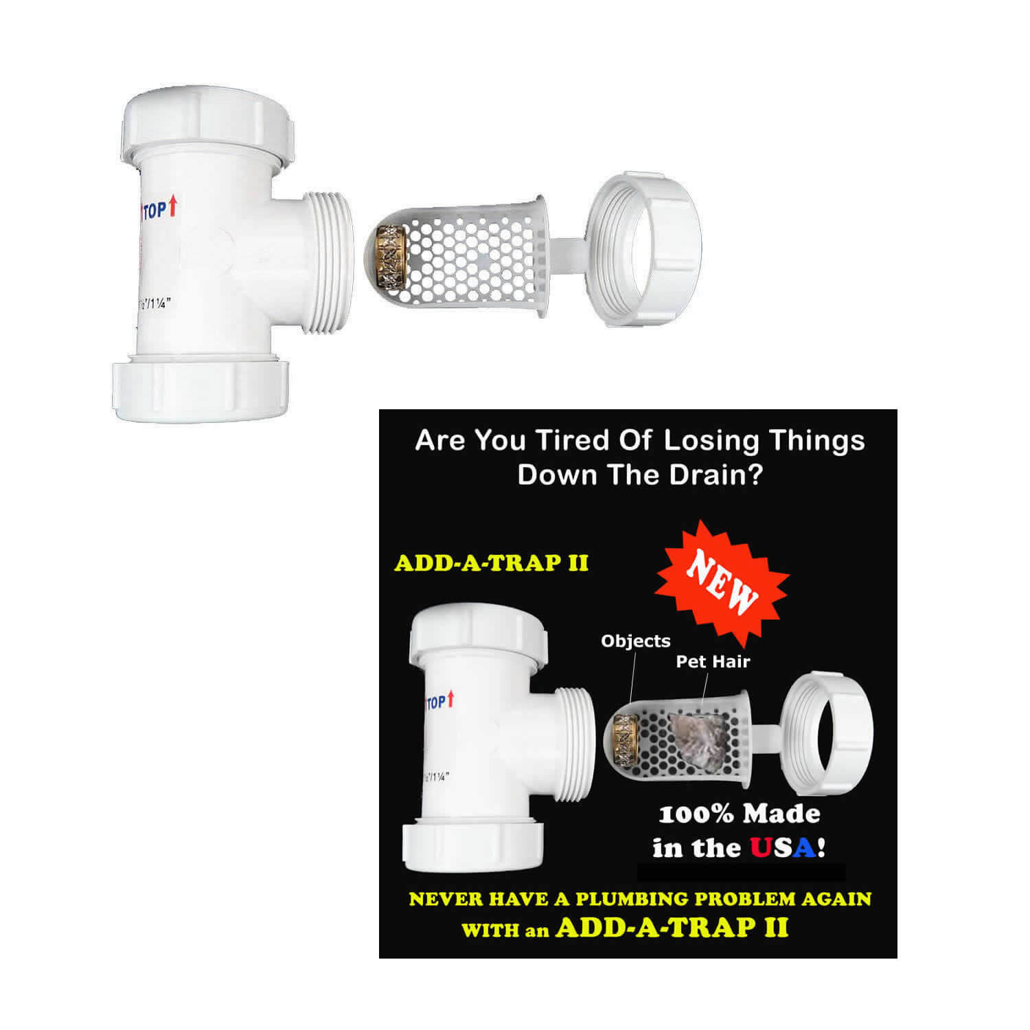 Add-a-Trap Hair Trap 2, 1-1/2"-Pet's Choice Supply