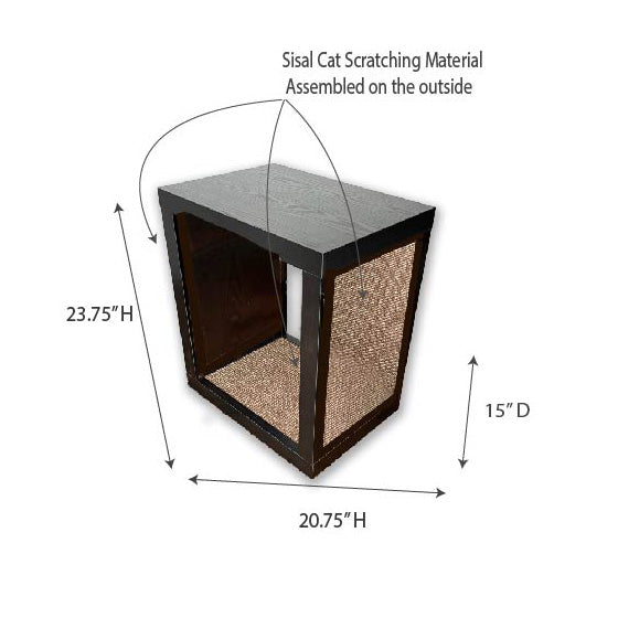 Designer Pet Products Bailey Cat Scratcher End Table in Espresso