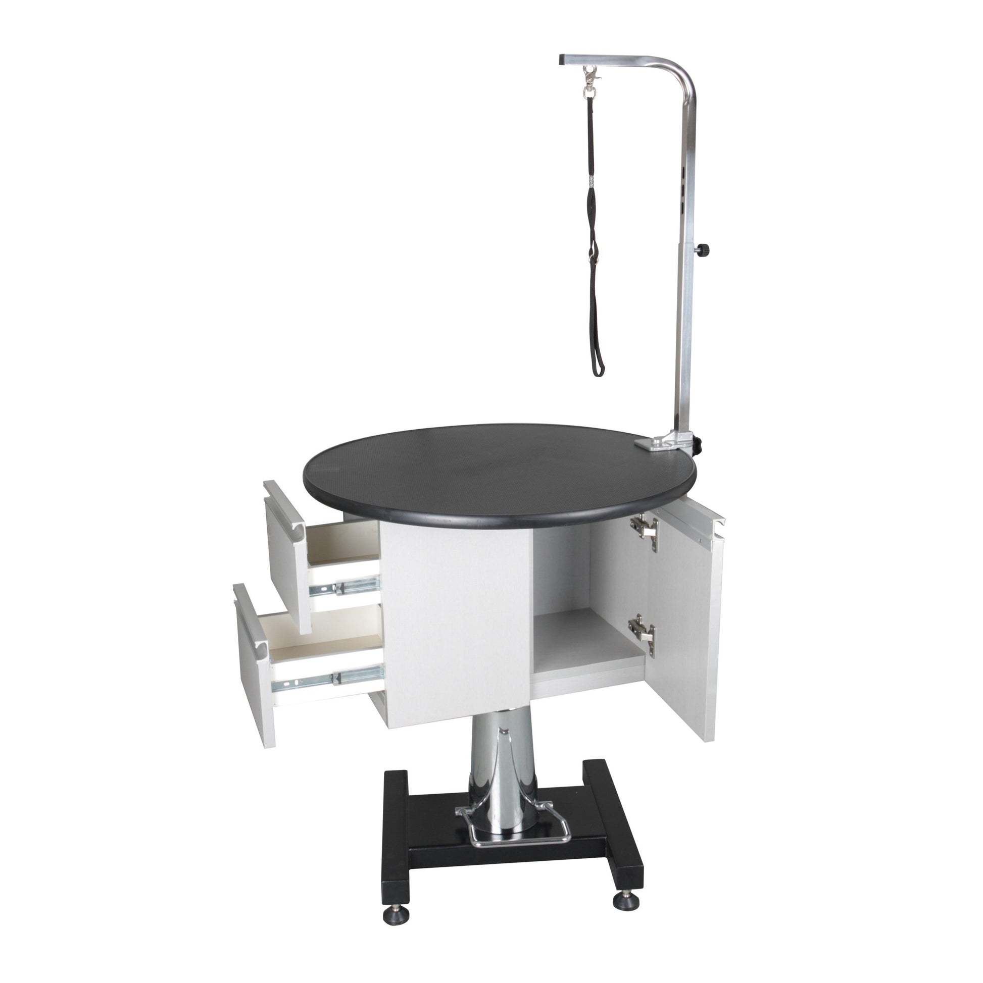 Aeolus Round Rotational Hydraulic Grooming Table with Cabinets-Grooming Tables-Pet's Choice Supply