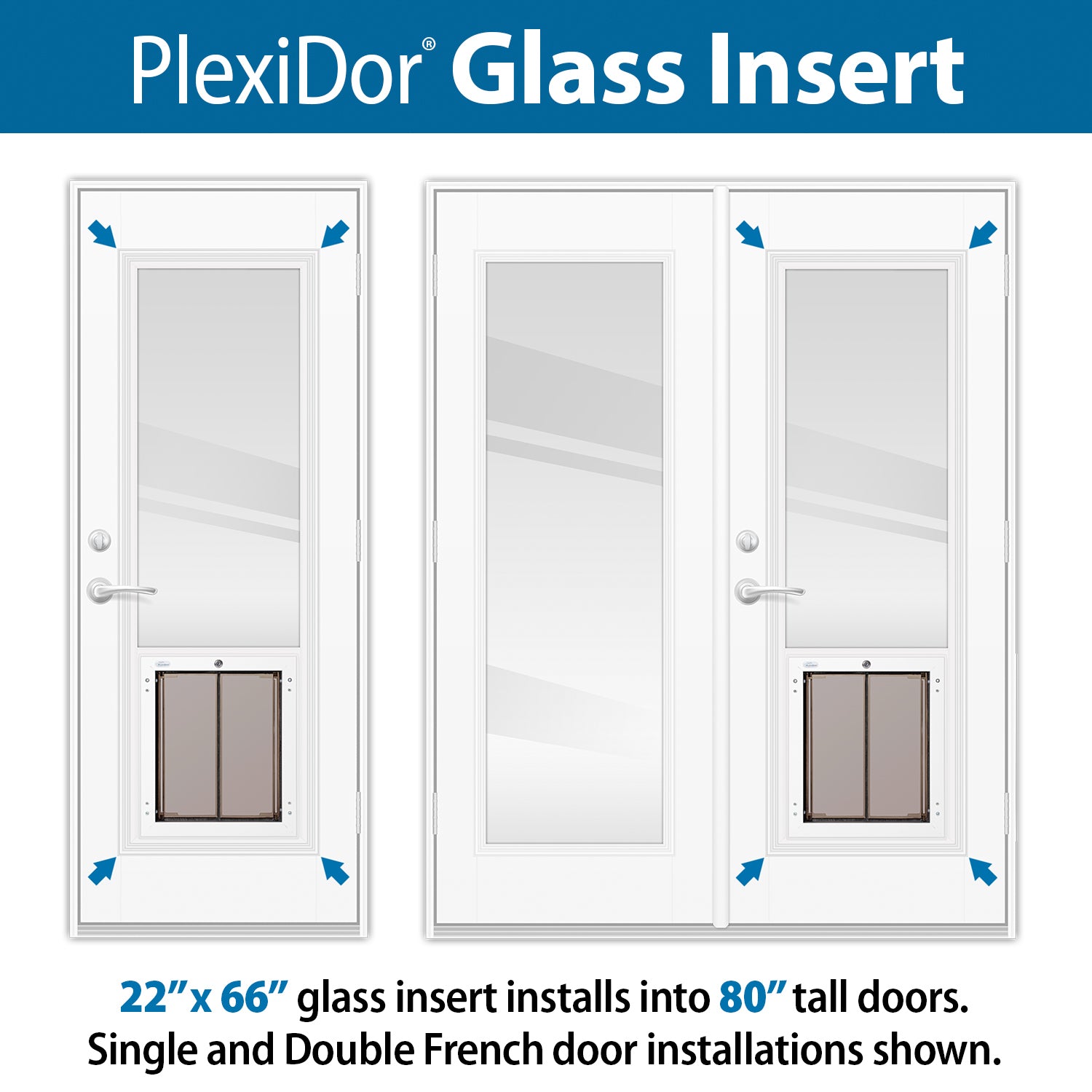 PlexiDor Glass Series Pet Doors - French Door Inserts-Pet's Choice Supply