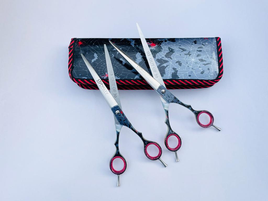 Loyalty Pet Products “Red Widow” 2 pc Shear Set With Matching Shear Case + Gift