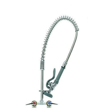 T&S 4" Wall Mount Easy Install Faucet, Hose, Sprayer-Pet's Choice Supply