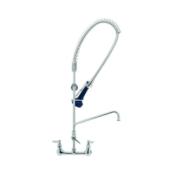 T&S 8" Wall Mount Easy Install Spring Action Faucet, 12" Swing Nozzle-Pet's Choice Supply