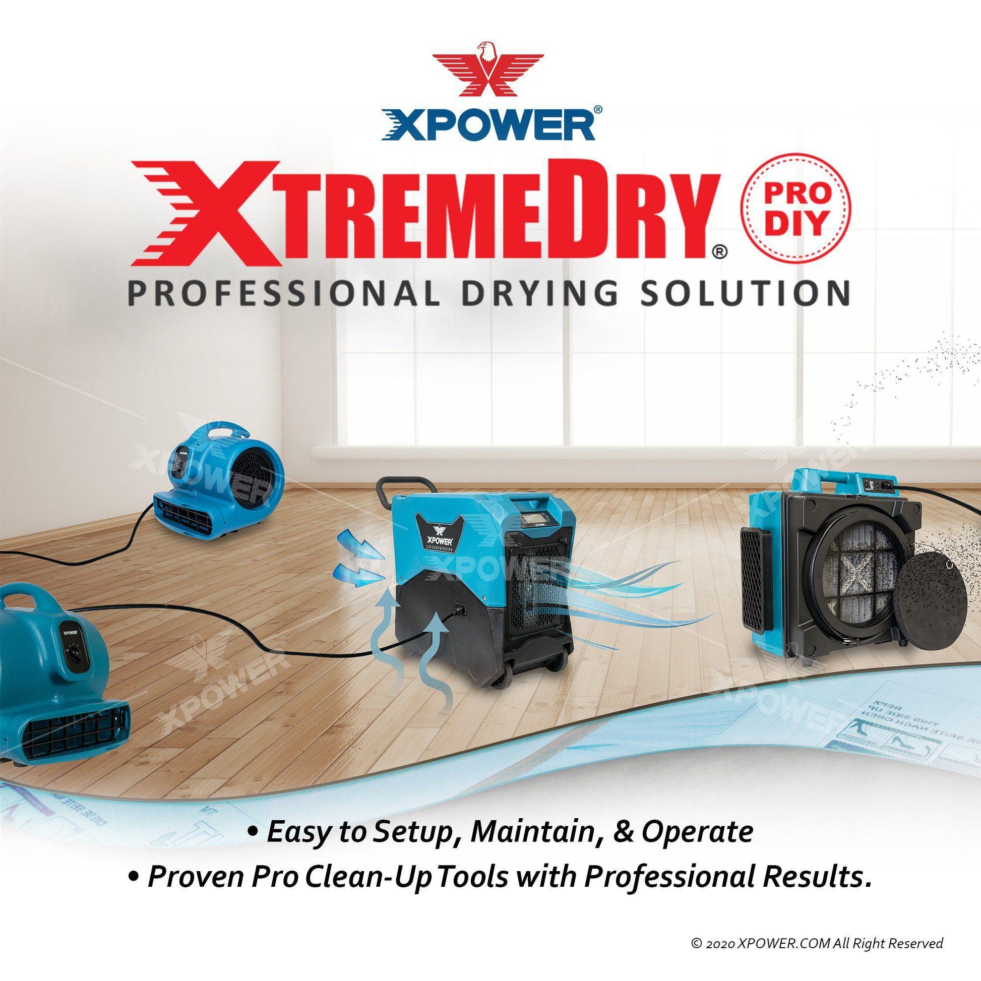 XPOWER XtremeDry® Pro-DIY Restoration TOTAL Clean-Up Tool Kit-Air Scrubber-Pet's Choice Supply