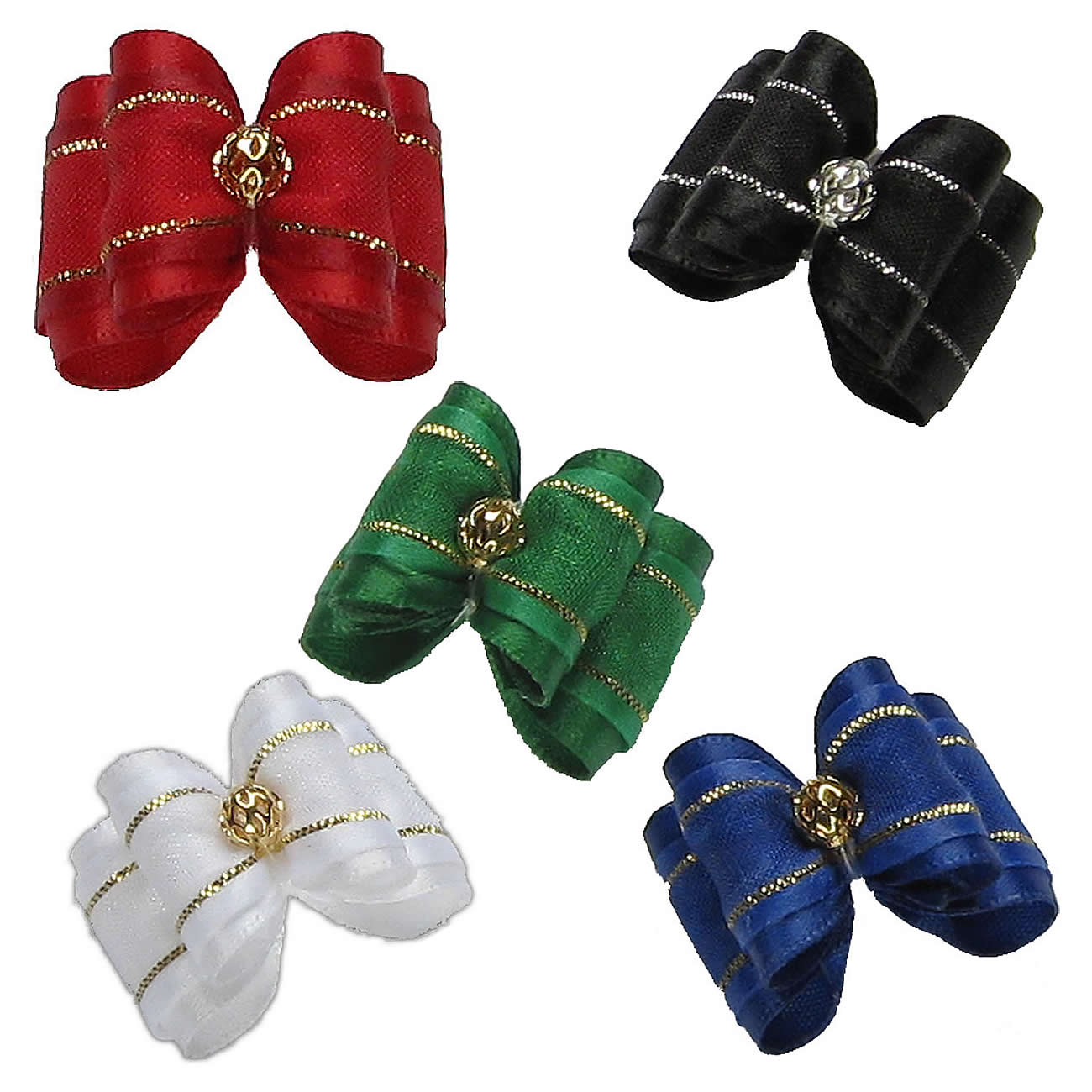 Carols Satin N Stripes Dog Bows-Sale-Pet's Choice Supply