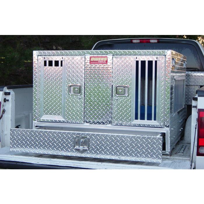 Owens Pro Aluminum Double Dog Box w/ Storage-Dog Box-Pet's Choice Supply