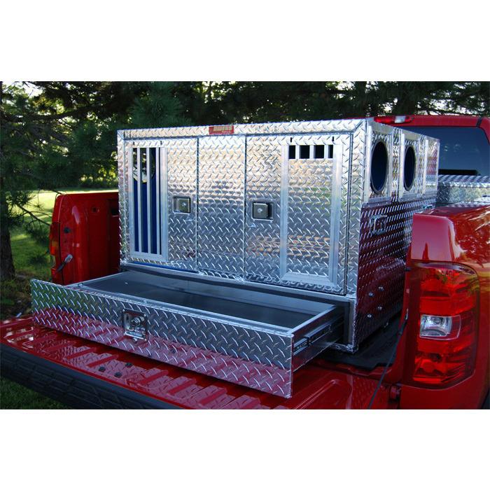 Owens Pro Aluminum Double Dog Box w/ Storage-Dog Box-Pet's Choice Supply