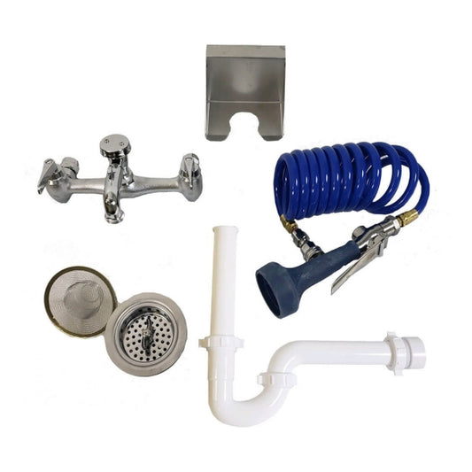 zzGroomers Best 8" Wall Mount Faucet Kit w/Coiled Hose-Pet's Choice Supply