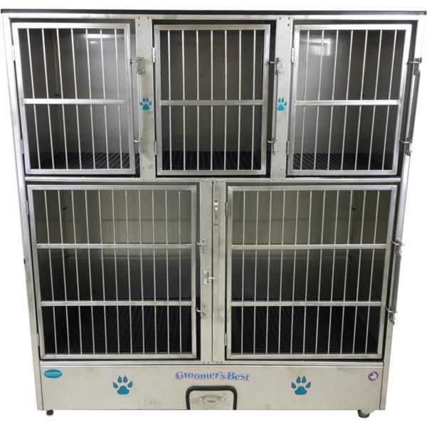 Groomer's Best Stainless Steel Multiple Unit Cage Bank-Grooming Cage Bank-Pet's Choice Supply