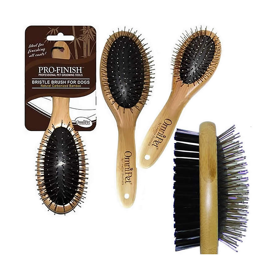 OmniPet Pro Finish Bamboo Pin Bristle Combo Brush