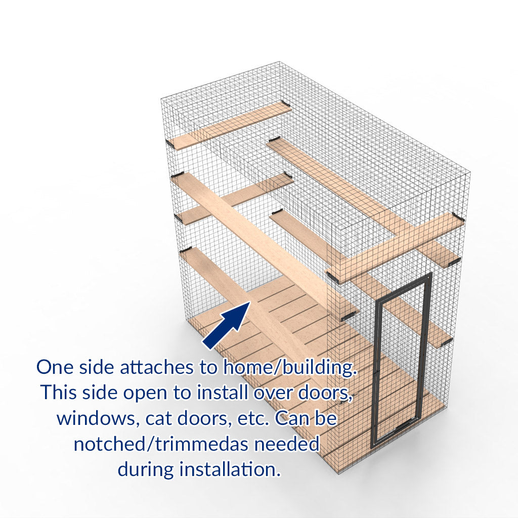 Habitat Haven Pre-Designed Catio for Cats Kits - Lion's Den Style 3 (Three Sided - Long Side Open)