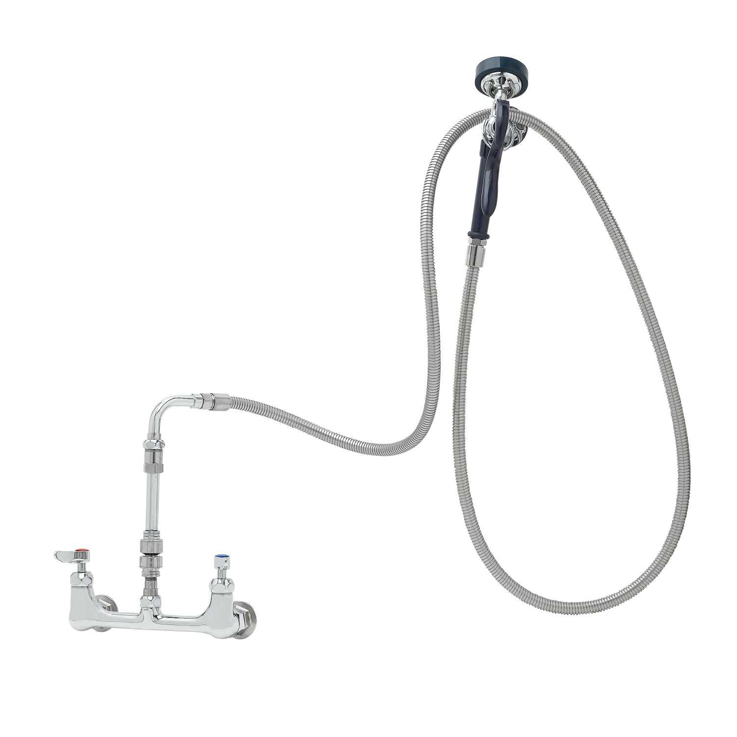 T&S 8" Wall Mount Faucet & Angled Sprayer-Pet's Choice Supply